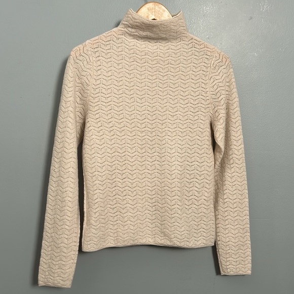 NakedCashmere Cream / Off white Mock Neck Long Sleeve Cashmere Sweater size M - Picture 2 of 11